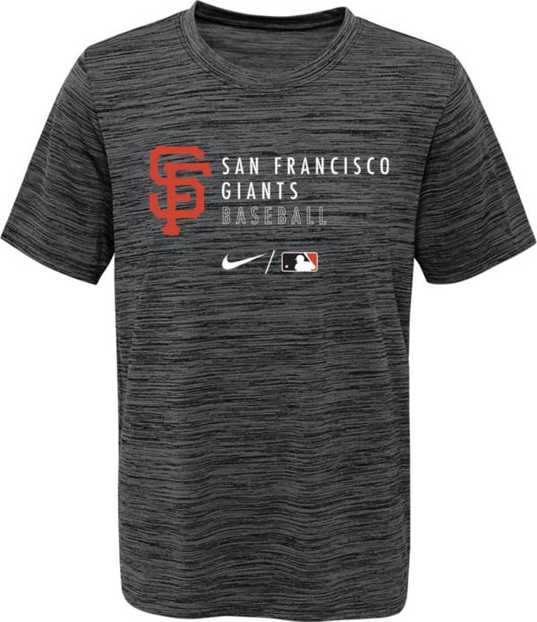 Nike Youth San Francisco Giants Heathered Black Velocity Practice Performance T-Shirt