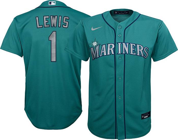 Nike Youth Replica Seattle Mariners Kyle Lewis #1 Green Cool Base Jersey