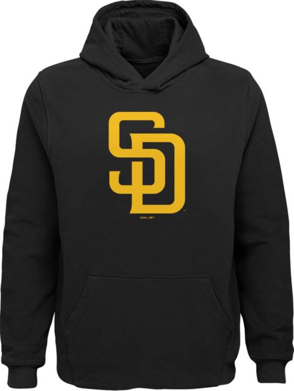 MLB Team Apparel Youth San Diego Padres Black Pullover Hoodie
