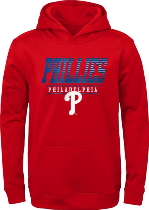 MLB Team Apparel Youth Philadelphia Phillies Red Winstreak Pullover Hoodie