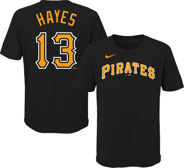 Nike Youth Replica Pittsburgh Pirates Ke'Bryan Hayes #13 Cool Base Black  Jersey