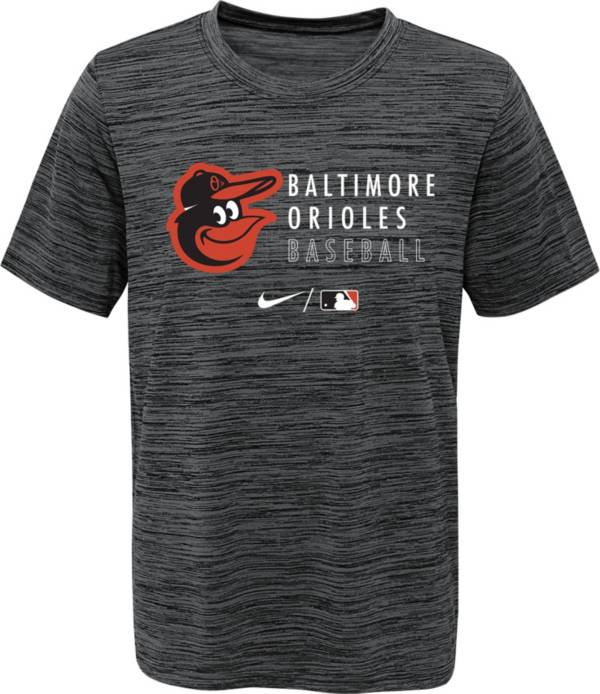 Nike Youth Baltimore Orioles Heathered Black Velocity Practice Performance T-Shirt