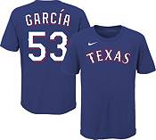 Nike / Men's Texas Rangers Adolis Garcia #53 Blue Cool Base Jersey