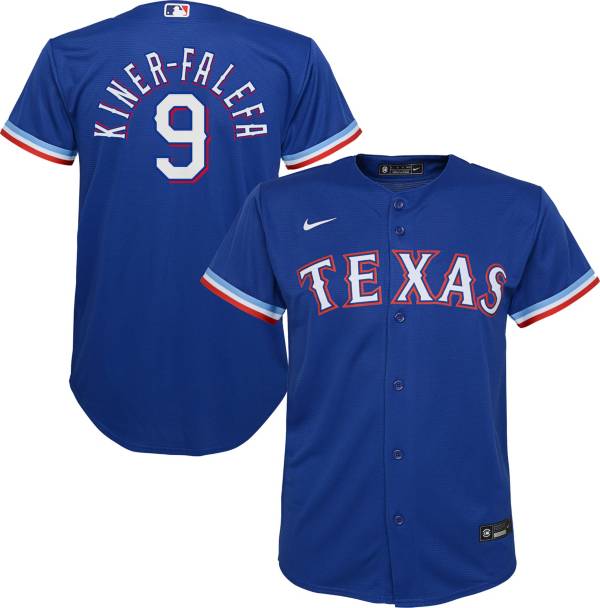 Nike Youth Replica Texas Rangers Isiah Kinder-Falefa #9 Cool Base Royal Jersey