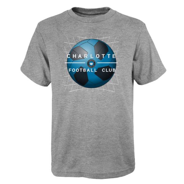 MLS Youth Charlotte FC Back of the Net Gray T-Shirt