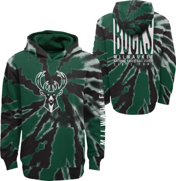 Outerstuff Youth Milwaukee Bucks Green Tie Dye Pullover Hoodie