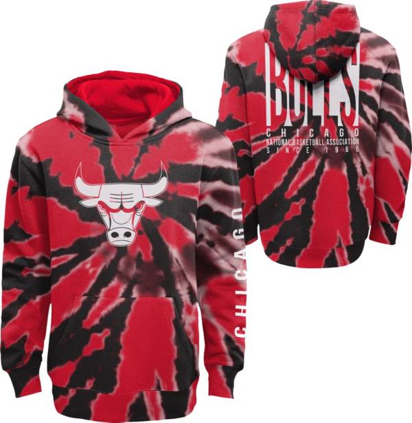 Outerstuff Youth Chicago Bulls Red Tie Dye Pullover Hoodie