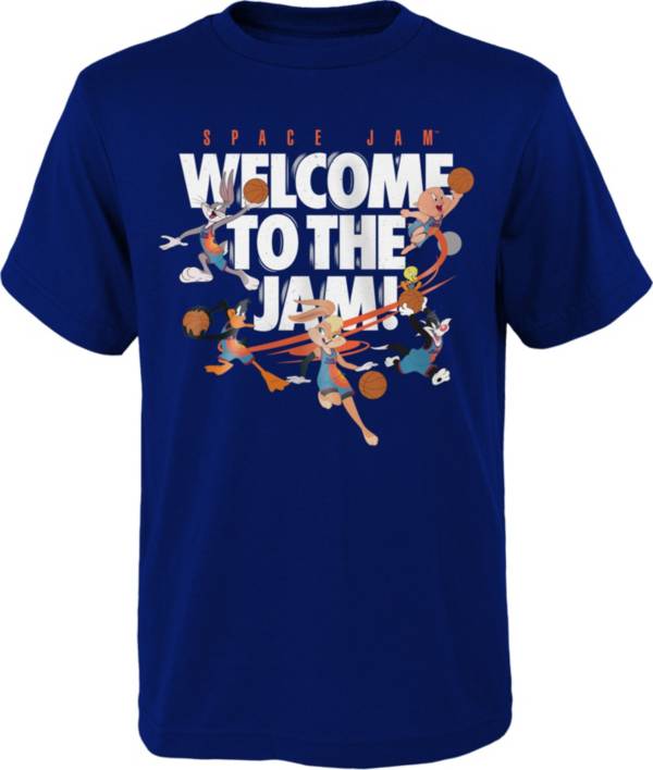 Outerstuff Youth Basketball Space Jam Welcome to the Jam Navy T-Shirt