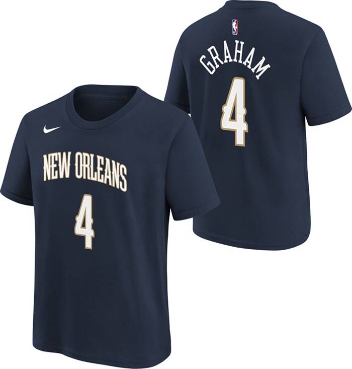 Outerstuff Youth New Orleans Pelicans Devonte Graham #4 Navy Icon T-Shirt