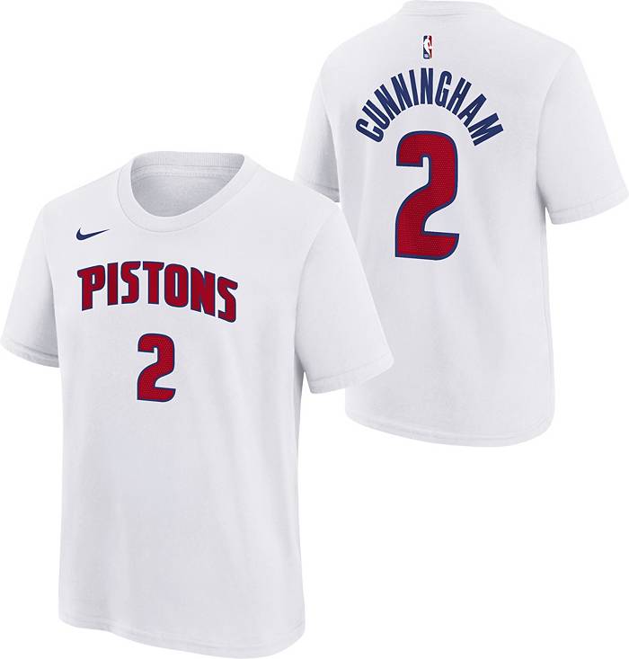 Nike Youth 2022-23 City Edition Detroit Pistons Cade Cunningham #2 Cotton T-Shirt - Green - S Each