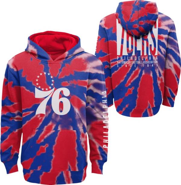 Outerstuff Youth Philadelphia 76ers Blue Tie Dye Pullover Hoodie