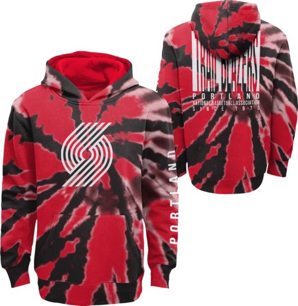 Outerstuff Youth Portland Trail Blazers Red Tie Dye Pullover Hoodie