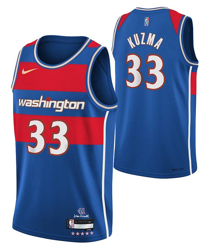 Nike Youth 2021-22 City Edition Washington Wizards Kyle Kuzma #33 Swingman Jersey - Blue - L - L (Large)