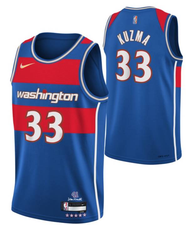 Nike Youth 2021-22 City Edition Washington Wizards Kyle Kuzma #33 Blue Swingman Jersey product image