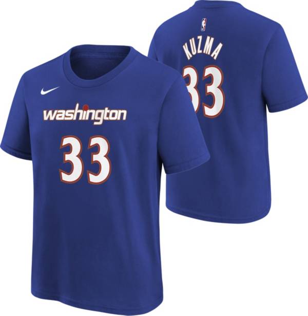 Nike Youth 2021-22 City Edition Washington Wizards Kyle Kuzma #33 Blue Player T-Shirt | DICK'S 
