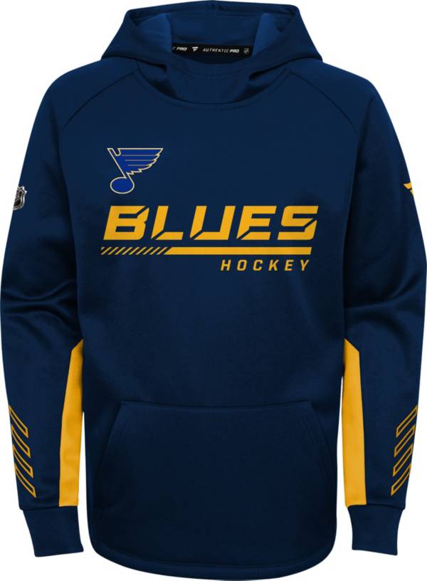 NHL Youth St. Louis Blues Authentic Pro Navy Pullover Hoodie