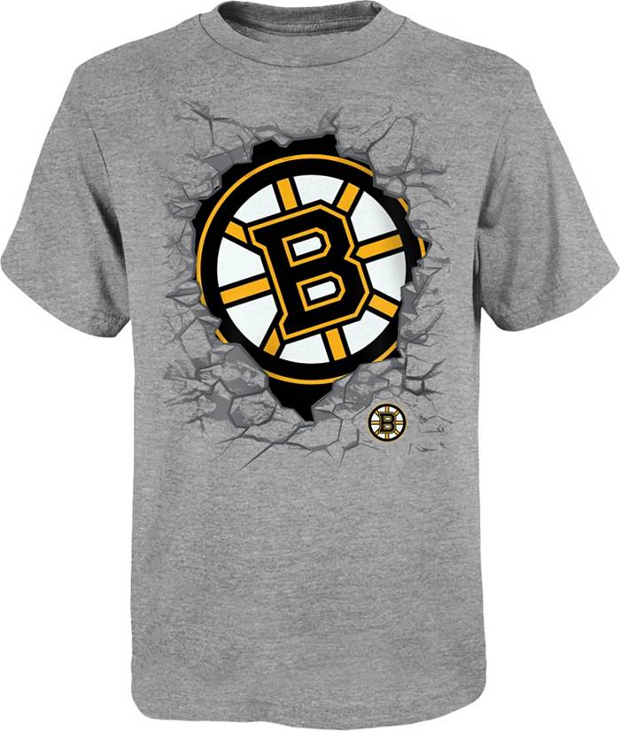 NHL Bruins Boston Grey 3/4 Sleeve Graphic T Shirt Women's Size