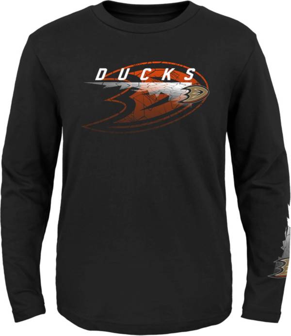 NHL Youth Anaheim Ducks Black Corked Ice Long Sleeve T-Shirt product image