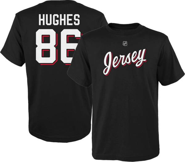 NHL Youth New Jersey Devils Jack Hughes #86 Third Black T-Shirt