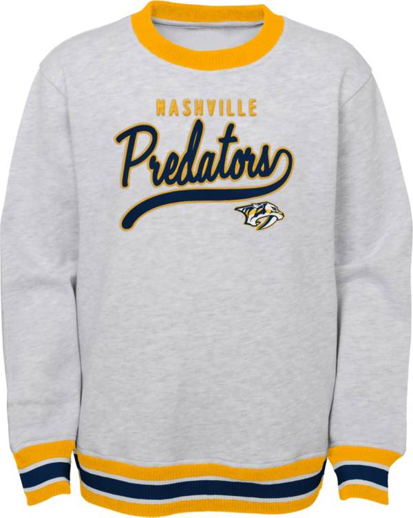 NHL Youth Nashville Predators Legends Heather Grey Pullover Sweatshirt