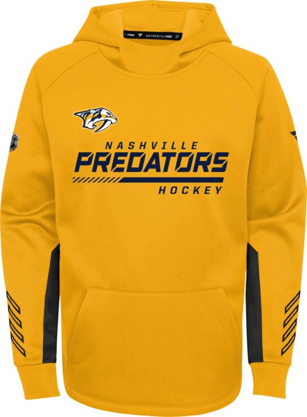 NHL Youth Nashville Predators Authentic Pro Gold Pullover Hoodie