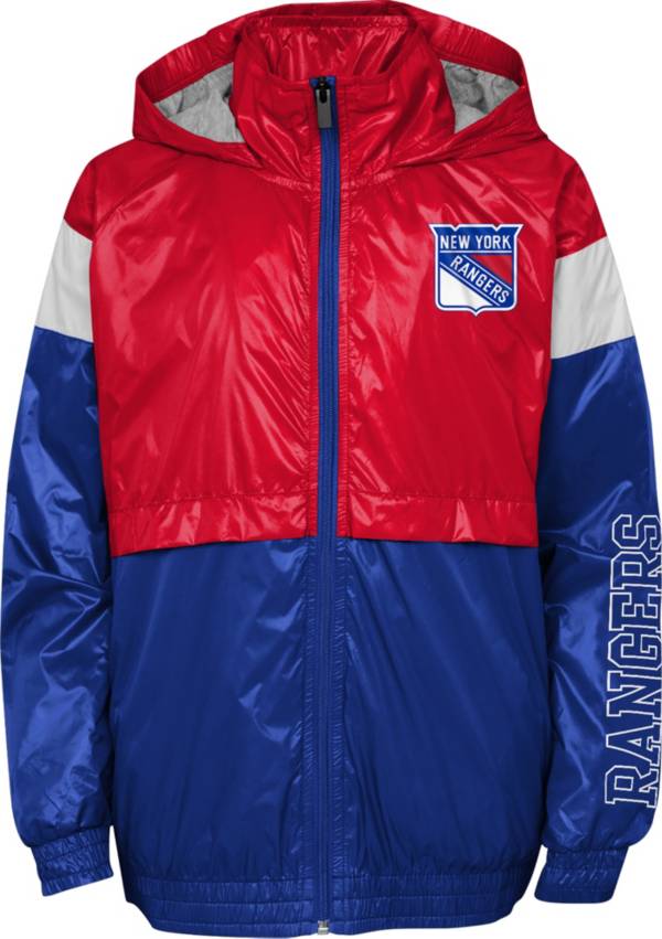NHL Youth New York Rangers Goal Line Blue Windbreaker Jacket product image