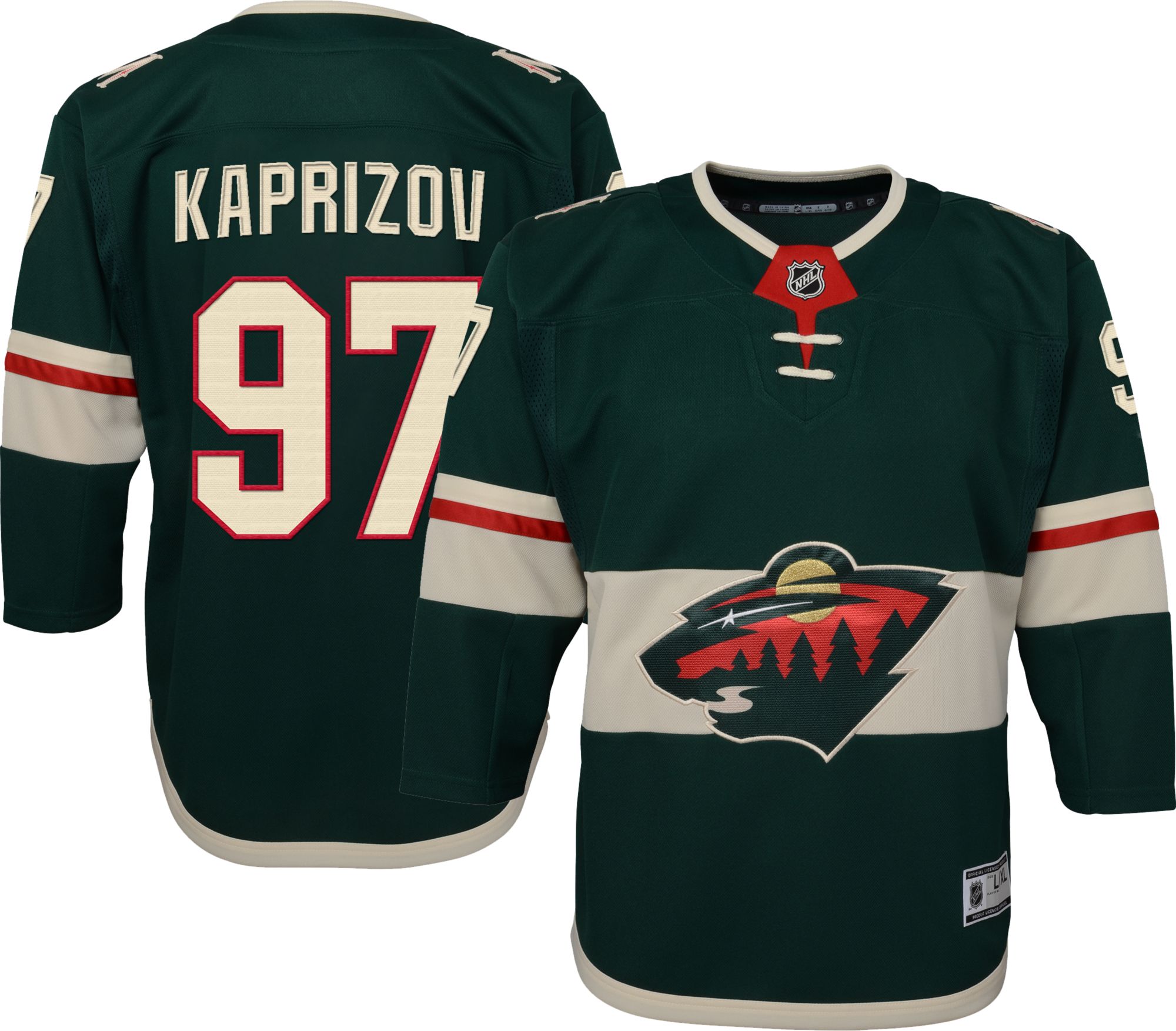 youth mn wild kaprizov jersey