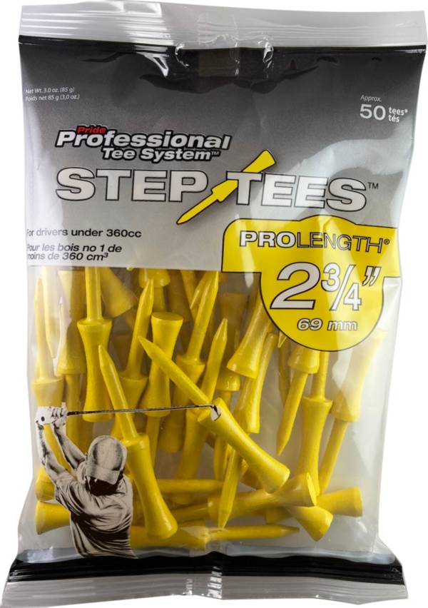 Pride PTS 2 3/4" Yellow Step Golf Tees - 50 Pack product image