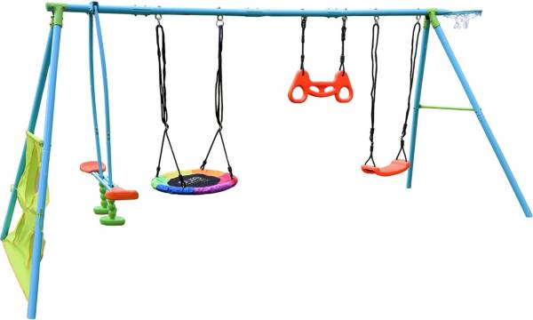 Pure Fun 6-Station Metal Swing Set