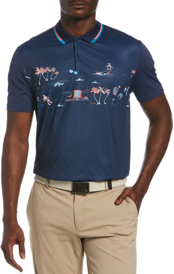 Original Penguin Men's Resort Chest Print Short Sleeve Golf Polo