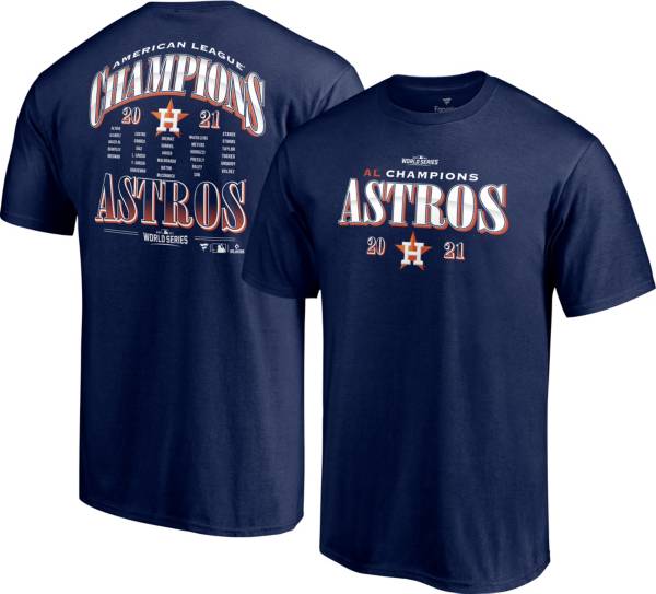 MLB 2021 American League Champions Houston Astros Single Roster T-Shirt