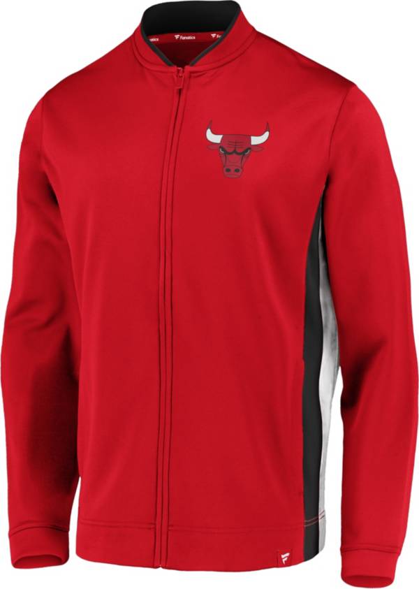 NBA Men's Chicago Bulls Red Mock Neck Full Zip Jacket