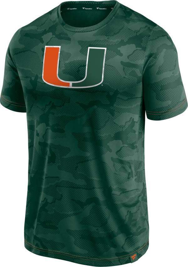 NCAA Men's Miami Hurricanes Green Camo T-Shirt product image
