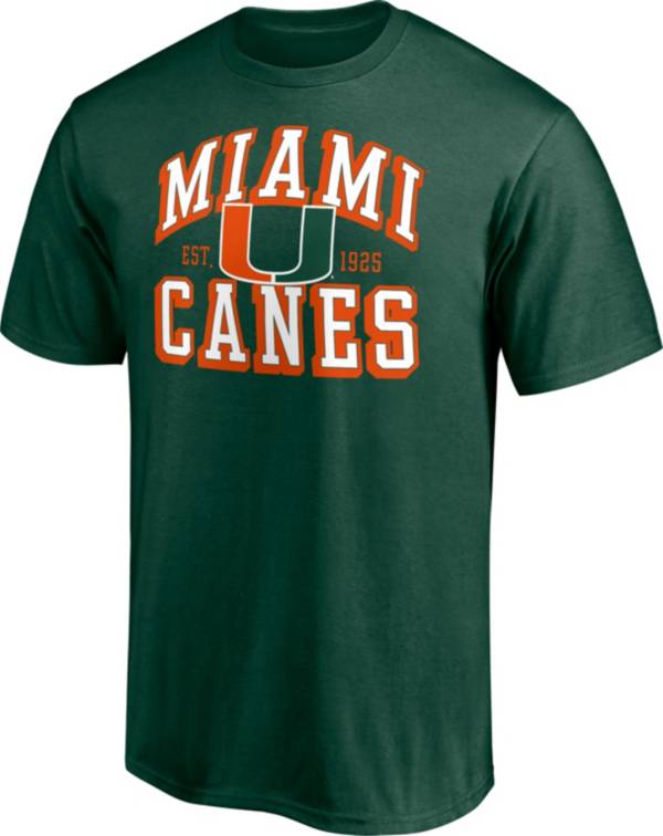 NCAA Men's Miami Hurricanes Green Cotton T-Shirt