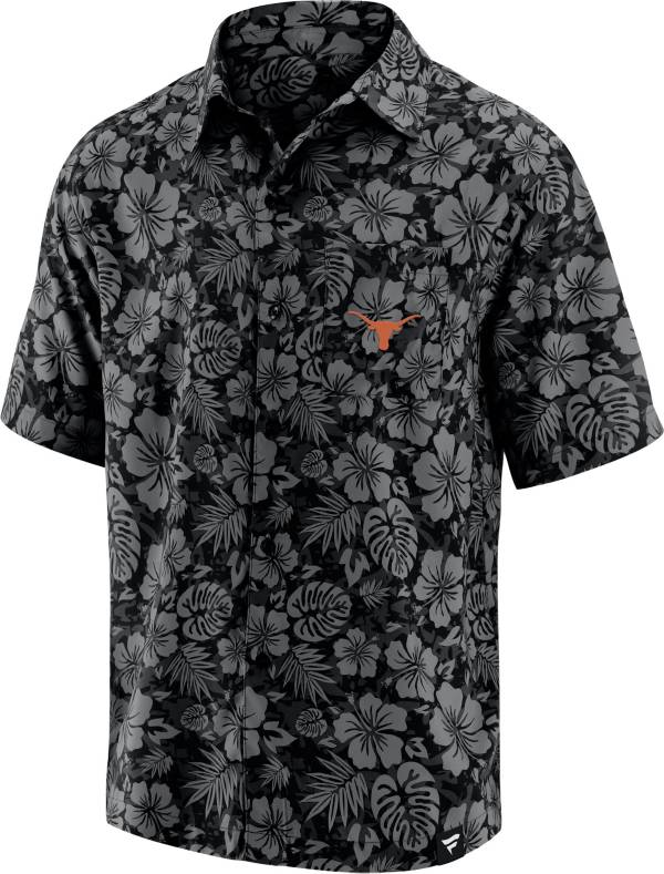 NCAA Men's Texas Longhorns Floral Camp Short Sleeve Button-Down Shirt