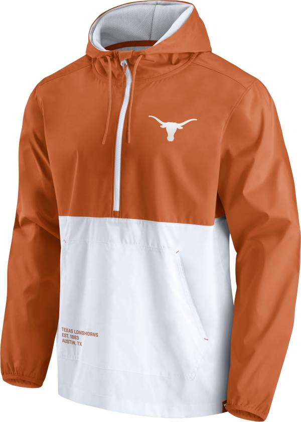 NCAA Men's Texas Longhorns Burnt Orange Quarter-Zip Pullover Anorak