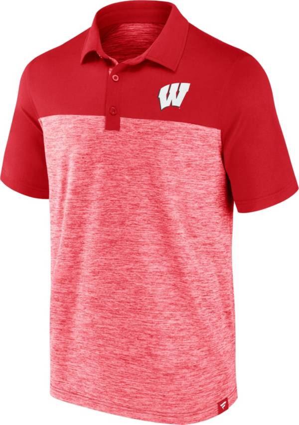 NCAA Men's Wisconsin Badgers Red Iconic Brushed Poly Polo product image