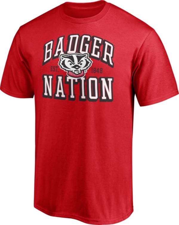 NCAA Men's Wisconsin Badgers Red Cotton T-Shirt