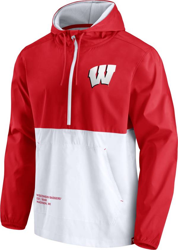 NCAA Men's Wisconsin Badgers Red Quarter-Zip Pullover Anorak