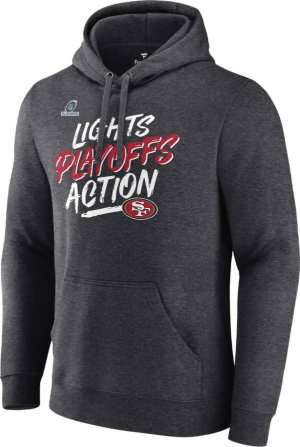 NFL Men's San Francisco 49ers 2021 Lights Playoffs Action Charcoal Heather Hoodie product image