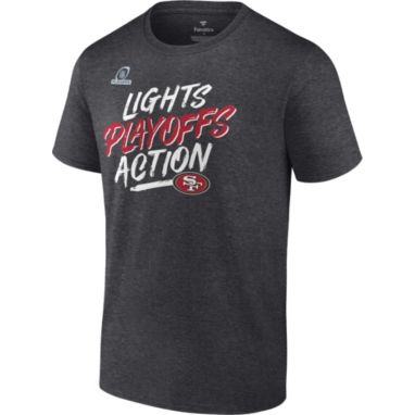 sorry, NFL Men's San Francisco 49ers 2021 Lights Playoffs Action Charcoal Heather T-Shirt is currently out of stock