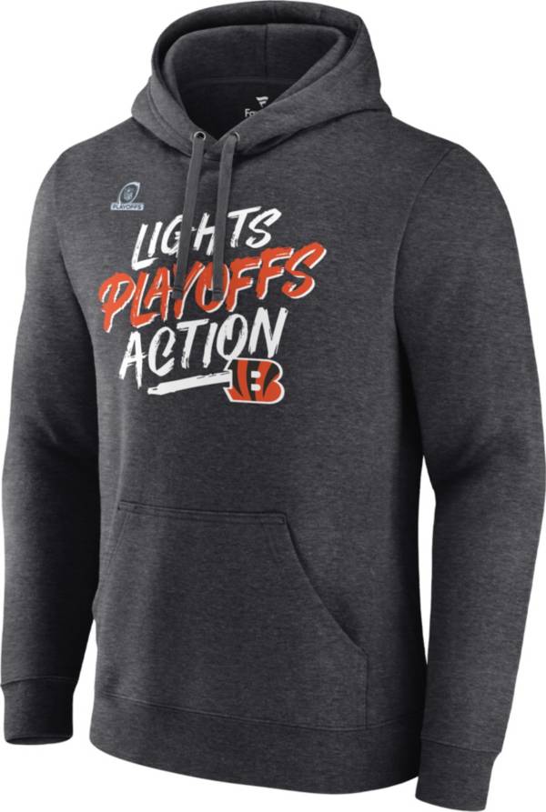 NFL Men's Cincinnati Bengals 2021 Lights Playoffs Action Charcoal Heather Hoodie