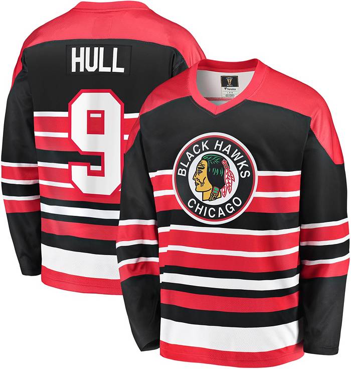 Vintage Bobby Hull Chicago Blackhawks NHL Striped CCM Jersey Size Men's XL