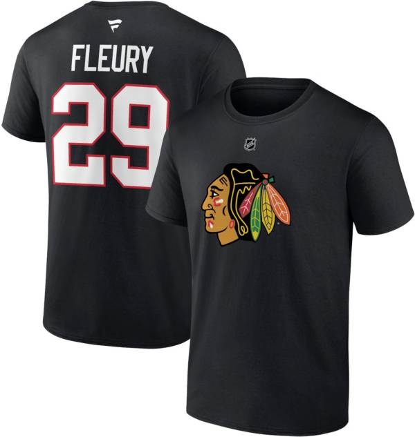 NHL Chicago Blackhawks Marc-Andre Fleury #29 Black T-Shirt