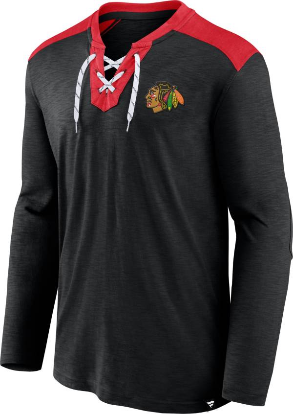 NHL Chicago Blackhawks '22-'23 Special Edition Slub Black Lace-Up T-Shirt product image