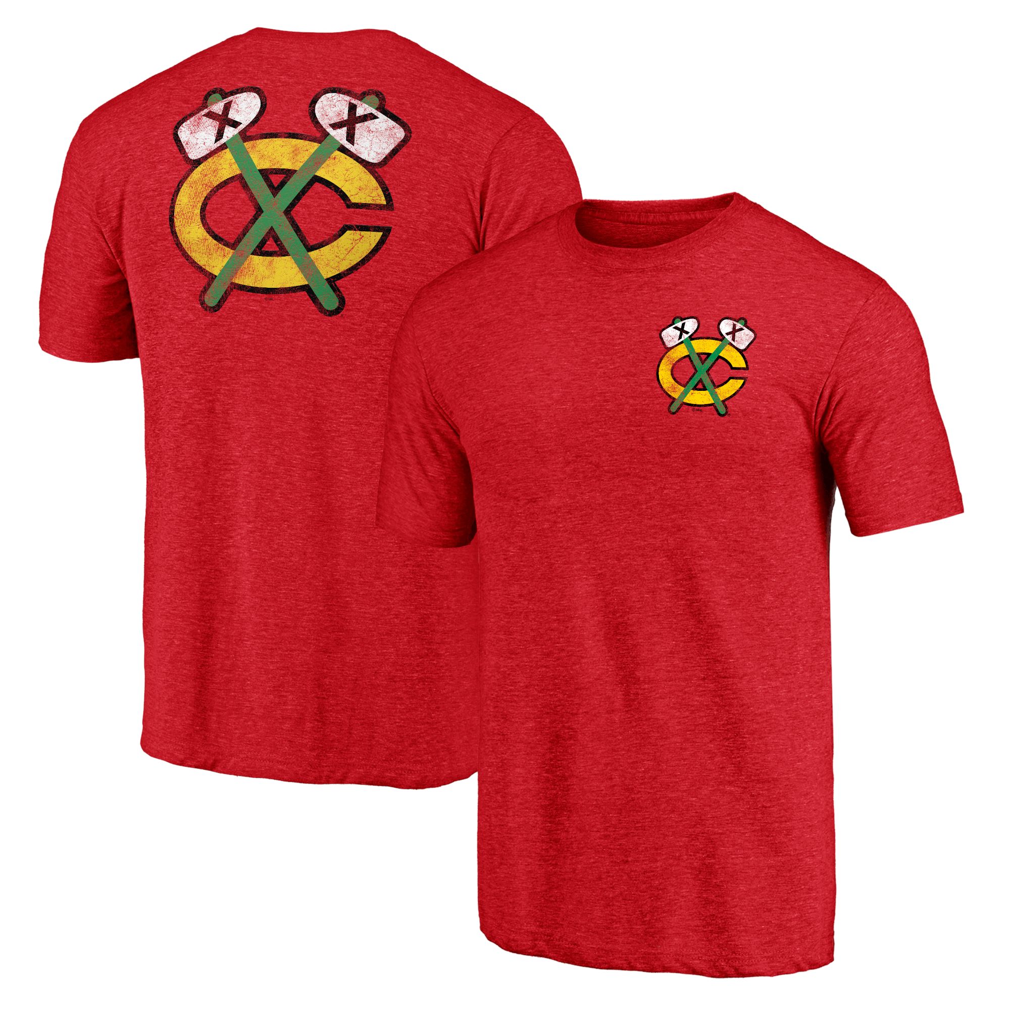NHL Men's Chicago Blackhawks Shoulder Patch Red T-Shirt