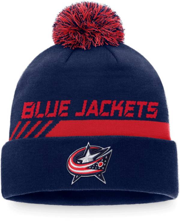 NHL Columbus Blue Jackets Authentic Pro Locker Room Pom Knit Beanie