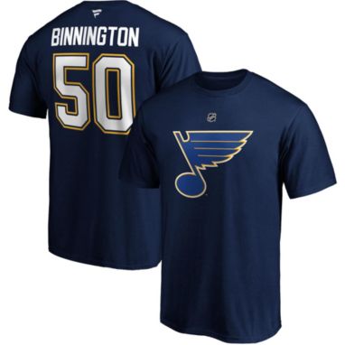 sorry, NHL Adult St. Louis Blues Jordan Binnington #50 Navy Player T-Shirt is currently out of stock