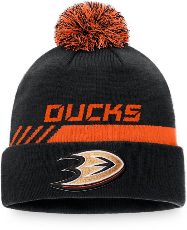 NHL Anaheim Ducks Authentic Pro Locker Room Pom Knit Beanie