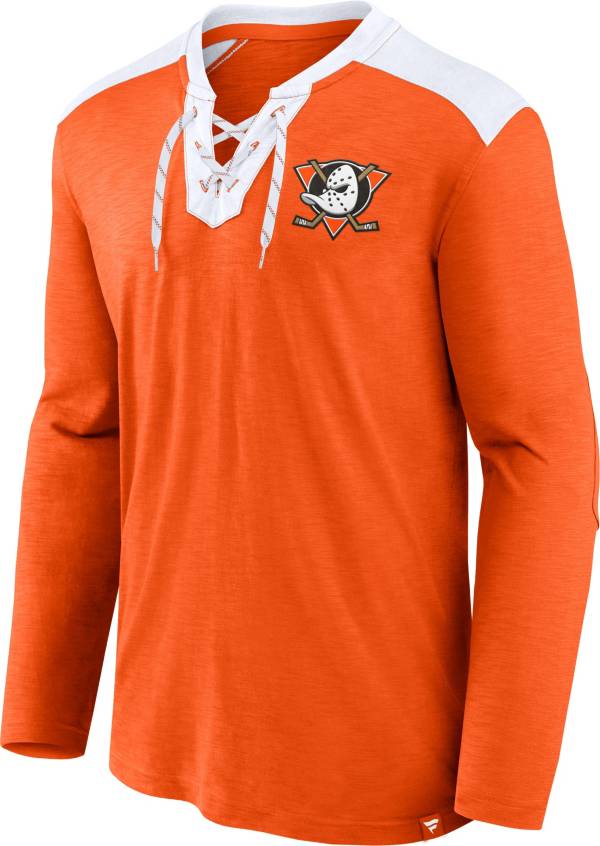 NHL Anaheim Ducks '22-'23 Special Edition Slub Orange Lace-Up T-Shirt product image